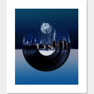 new york skyline vinyl Posters and Art